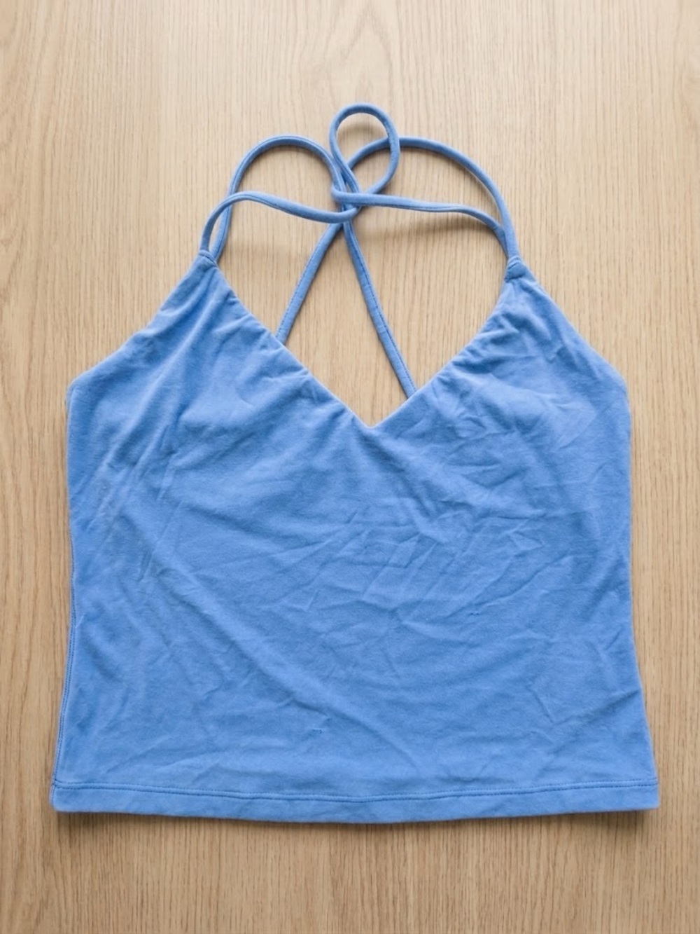 aerie Light Blue Crisscross V-Neck Tank Top
